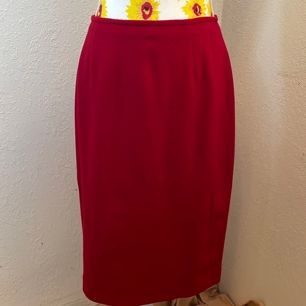 Liz Claiborne ~ Women’s Red Wool Casual Business Skirt